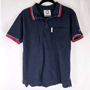Lambretta Twin Tipping PK Polo Shirt‎ Red White Trim Cotton Mens Large Mod Punk